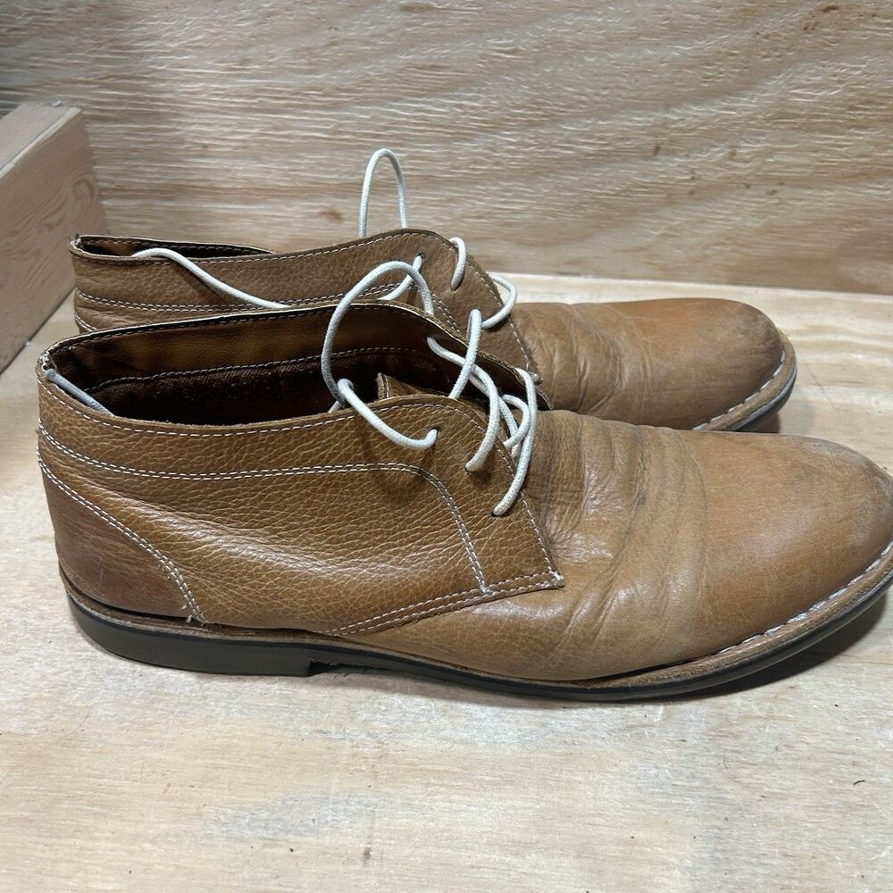 Kenneth Cole Men’s Size 11 Leather Brown Lace Up Chukka Ankle Boots Dress Shoes